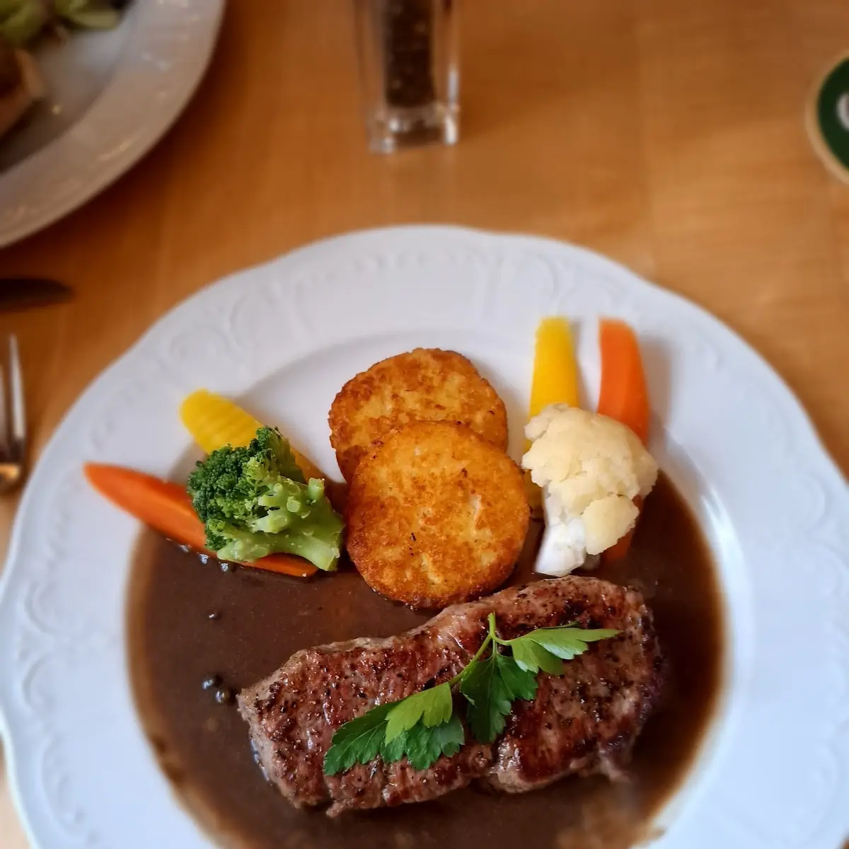 Entrecote In Rotwein-pfeffersauce