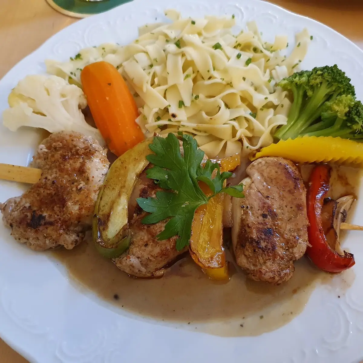 Filetspieß In Pfeffersauce