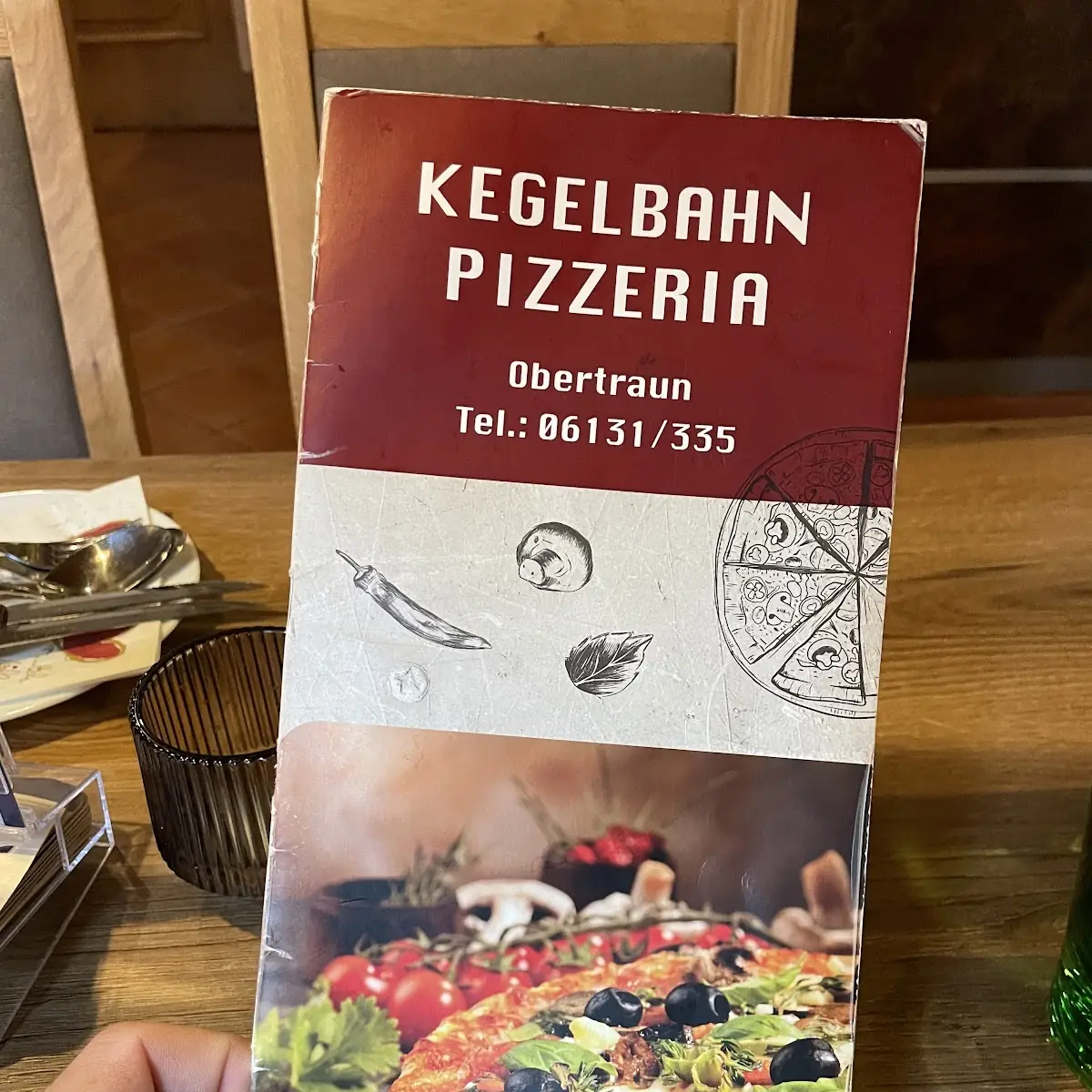 Menu, Pizzeria Kegelbahn