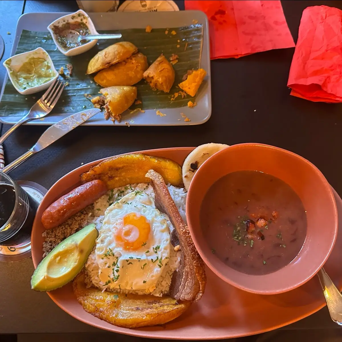 Bandeja Paisa And Empanadas de Carne