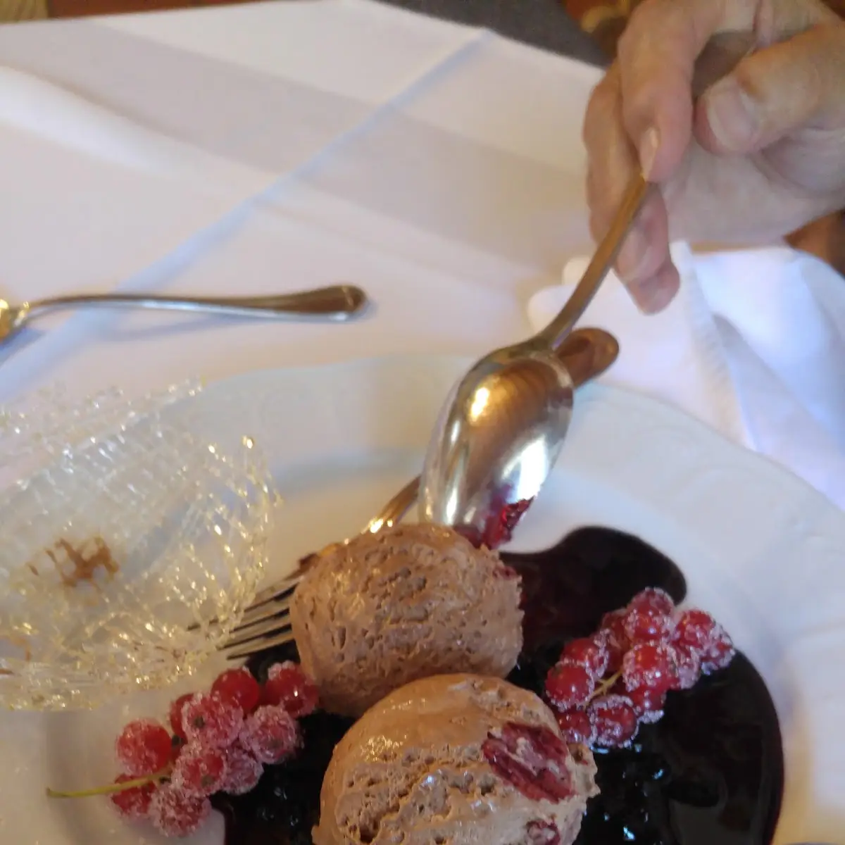Bitterschokolademousse Mit Waldbeeren