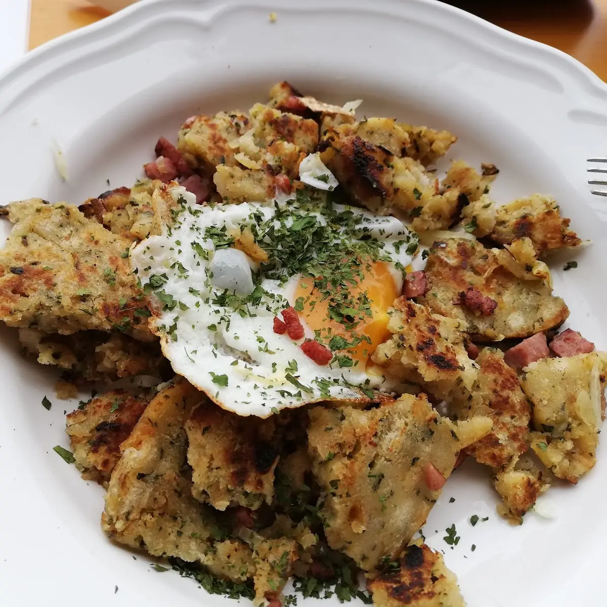 Knödelgröstl Mit Spiegelei
