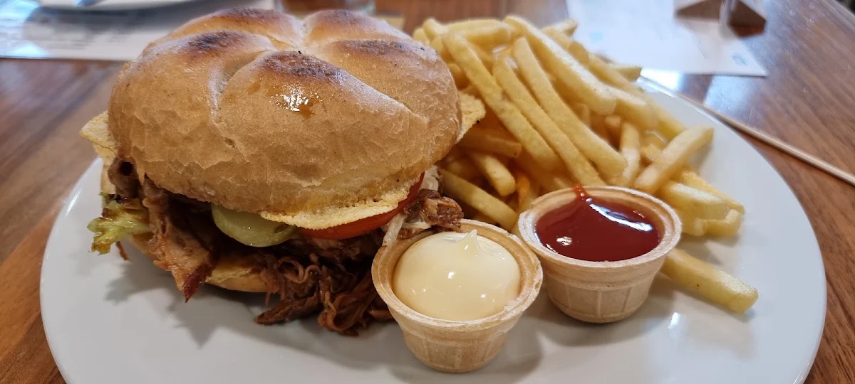 Pulled Pork Bun and Chips
