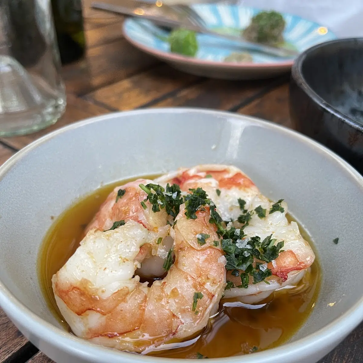 Gambas with Chili Olive Oil