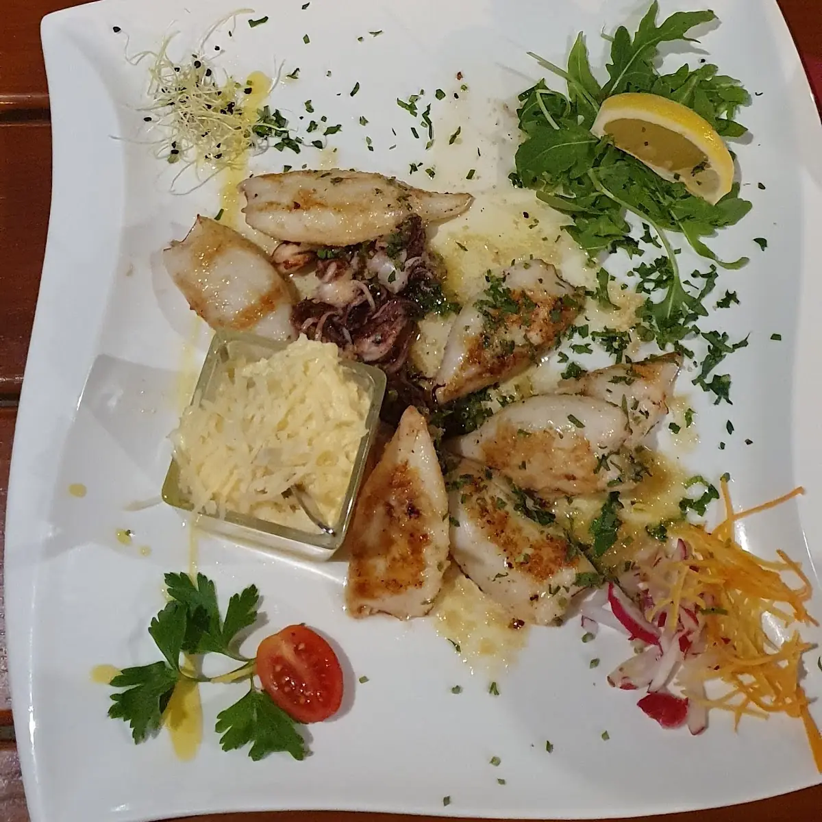 Calamari Vom Grill Mit Polenta