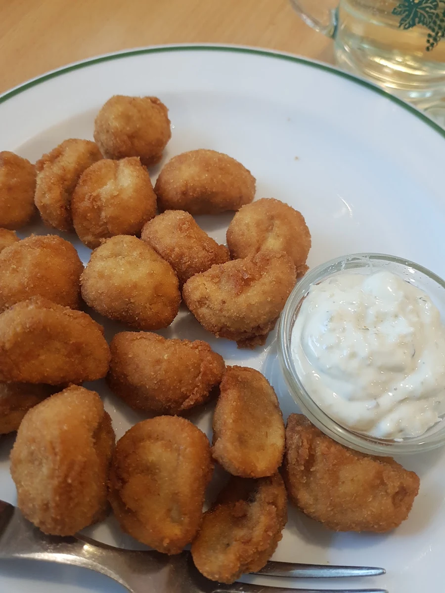 Gebackene Champignons