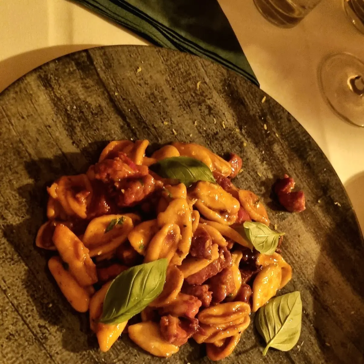Gnocchi with Oktopus Peas Bufala and Black Olives