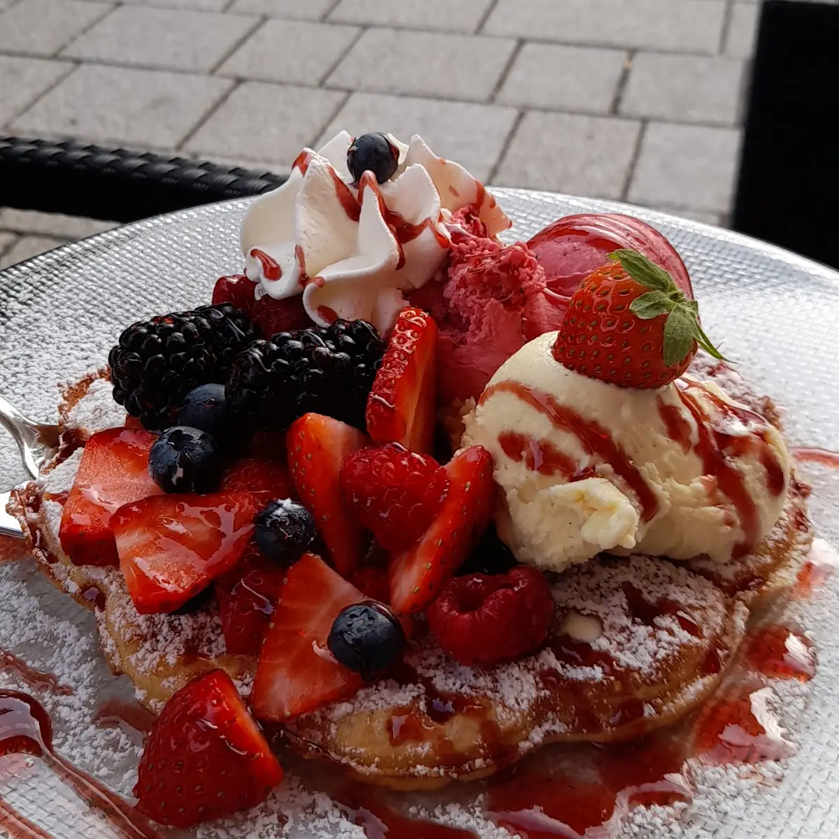 Waffel Erdbeer
