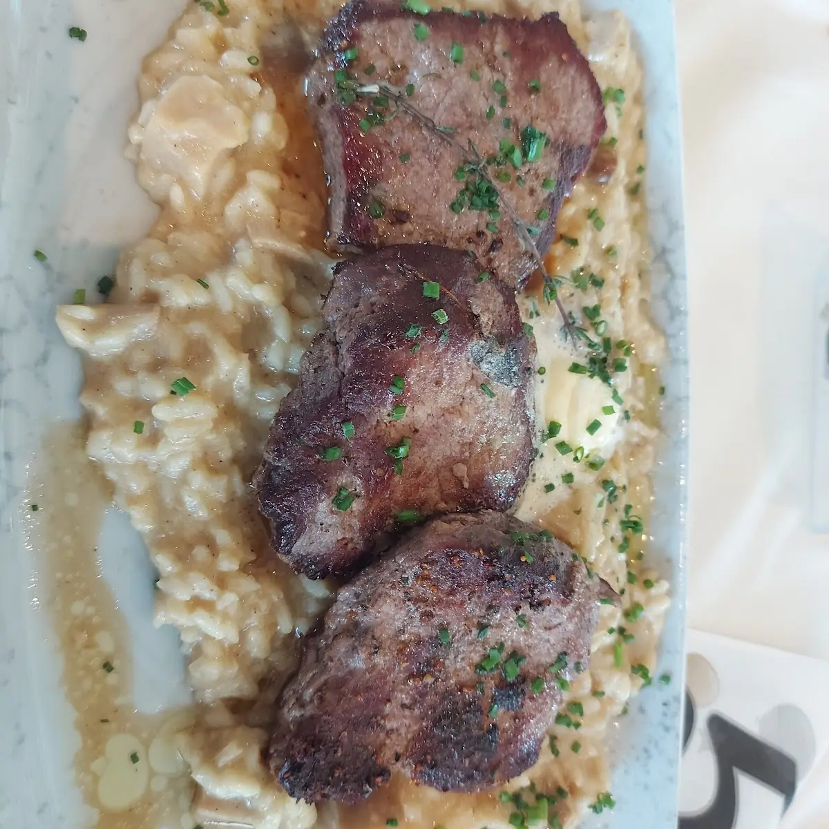 Wildschwein Auf Kürbis Risotto