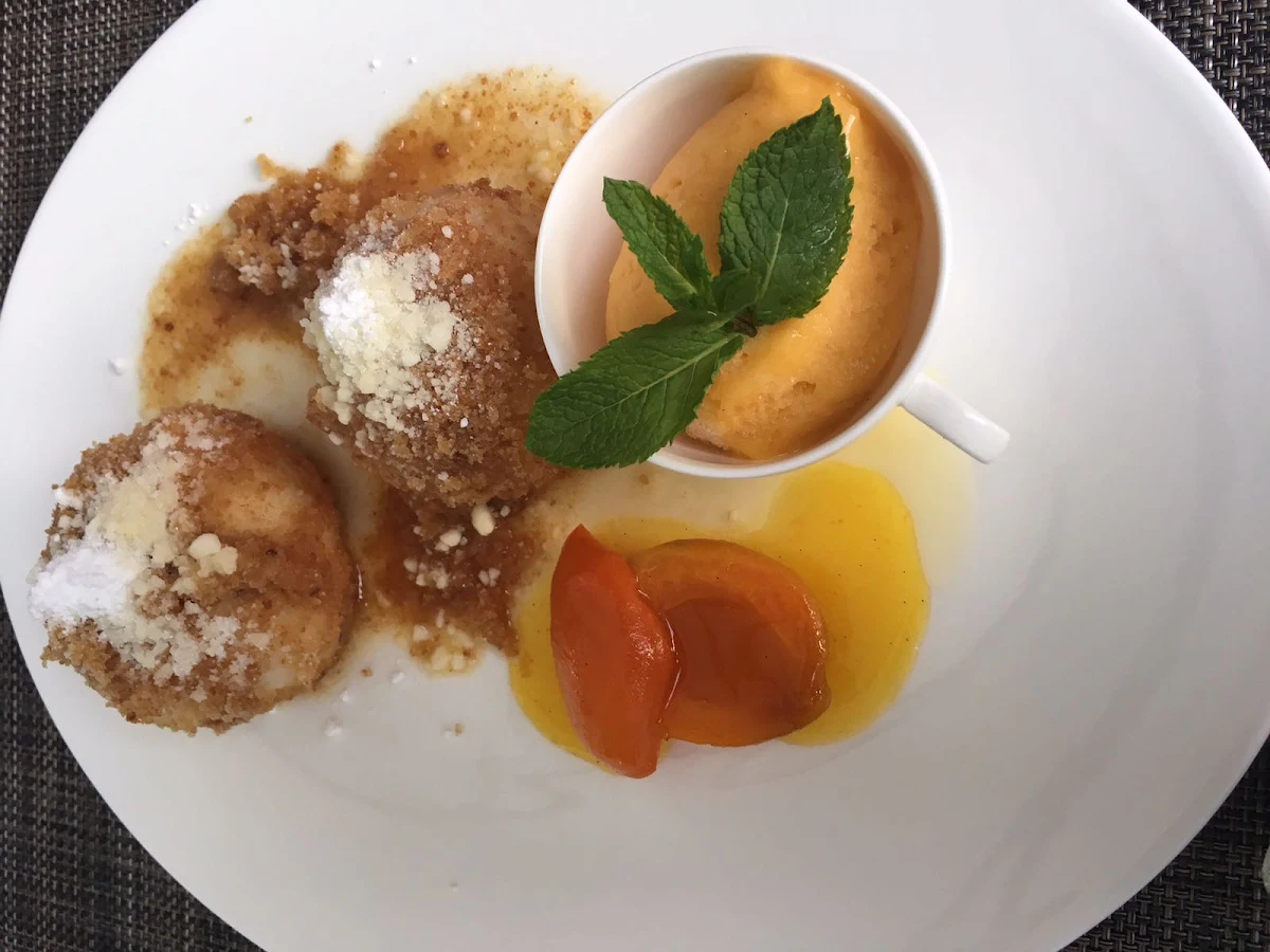 Apricot-Dumplings with Apricot-Ice Cream