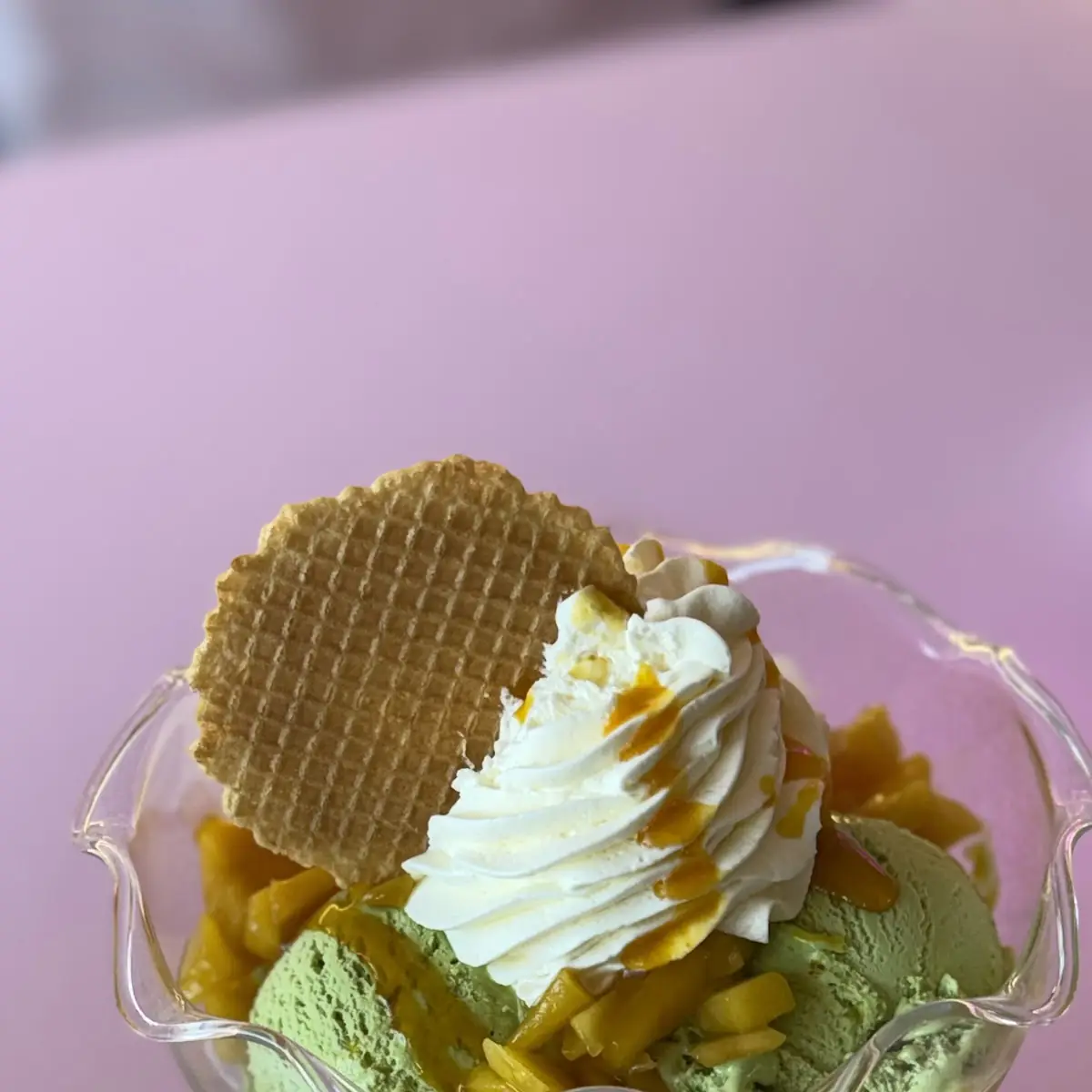Pistazie Himbeere Waffel