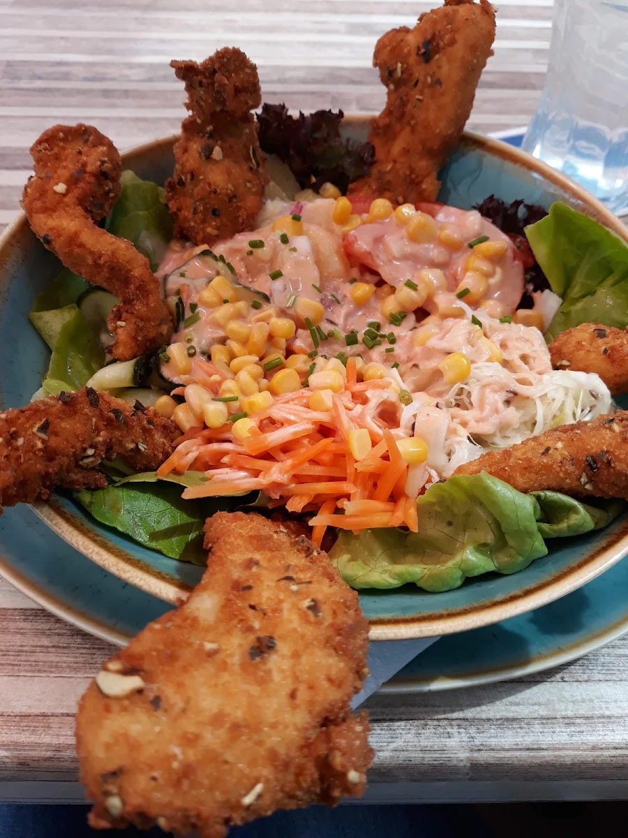 Gem Salat Mit Pan Hühnerstreifen