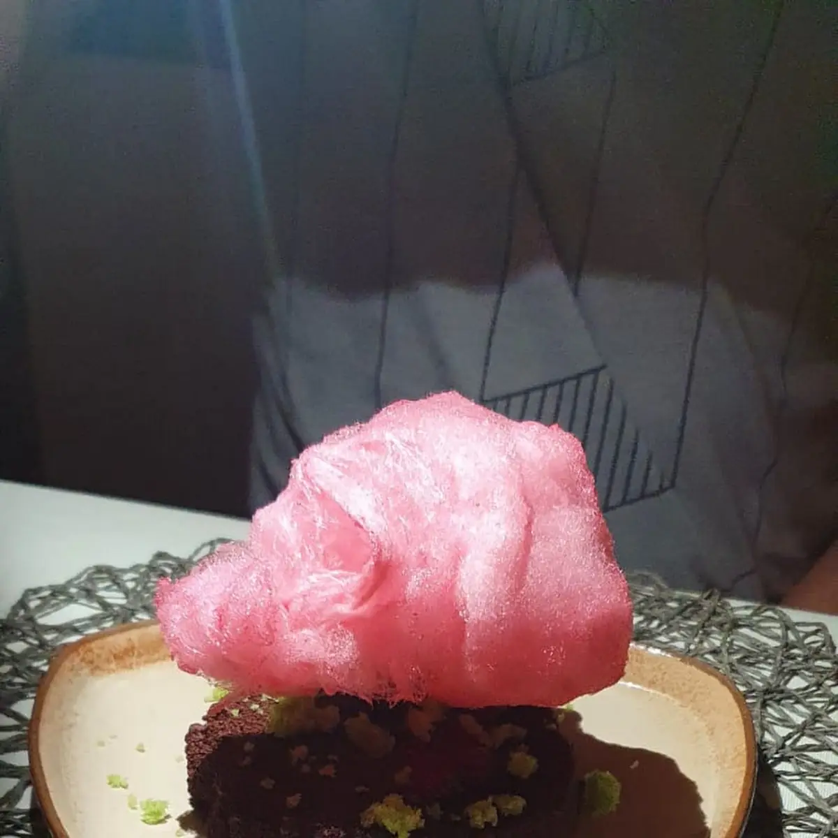Schokoküchlein Mit Rosenzuckerwatte Bäumchen