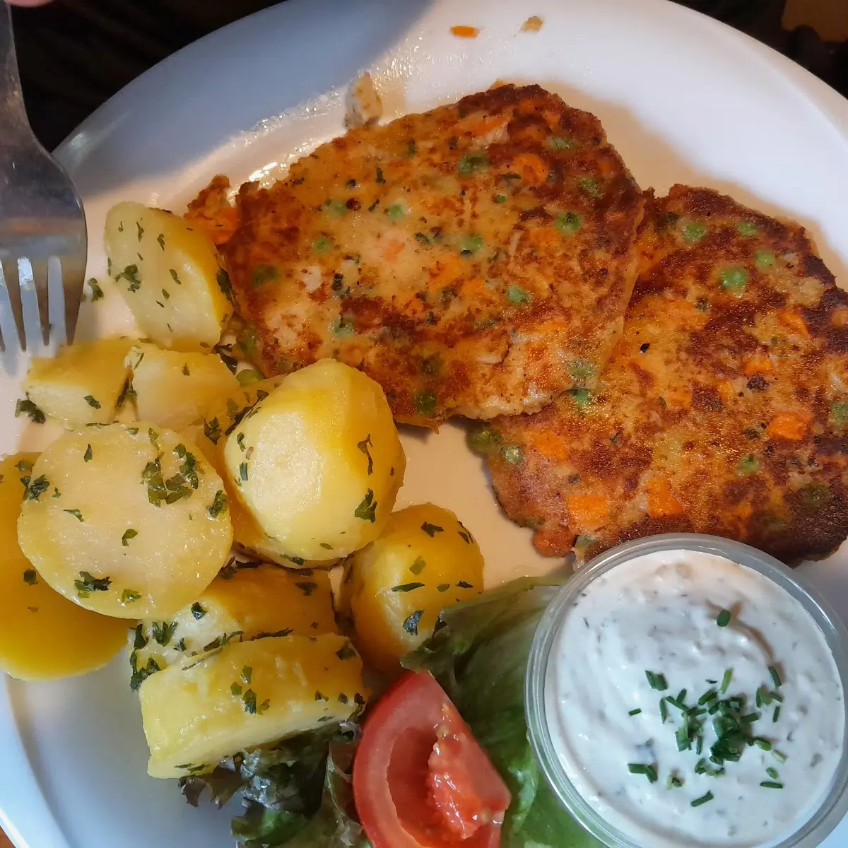 Gemüseschnitzel M Salat