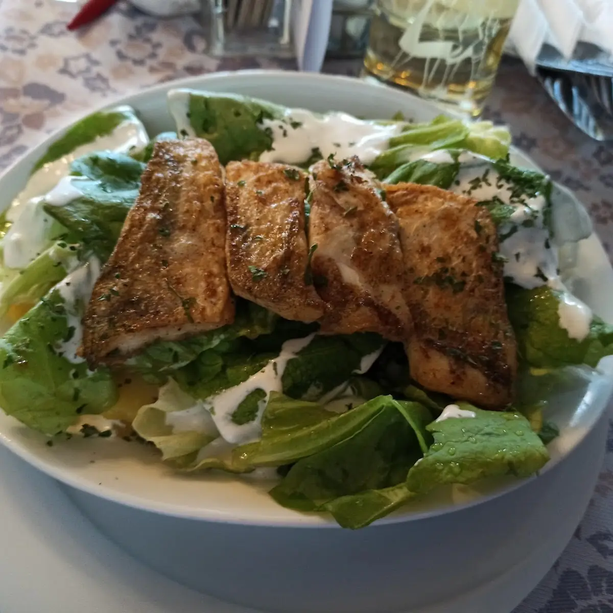 Salatteller Mit Gegrilltem Zander