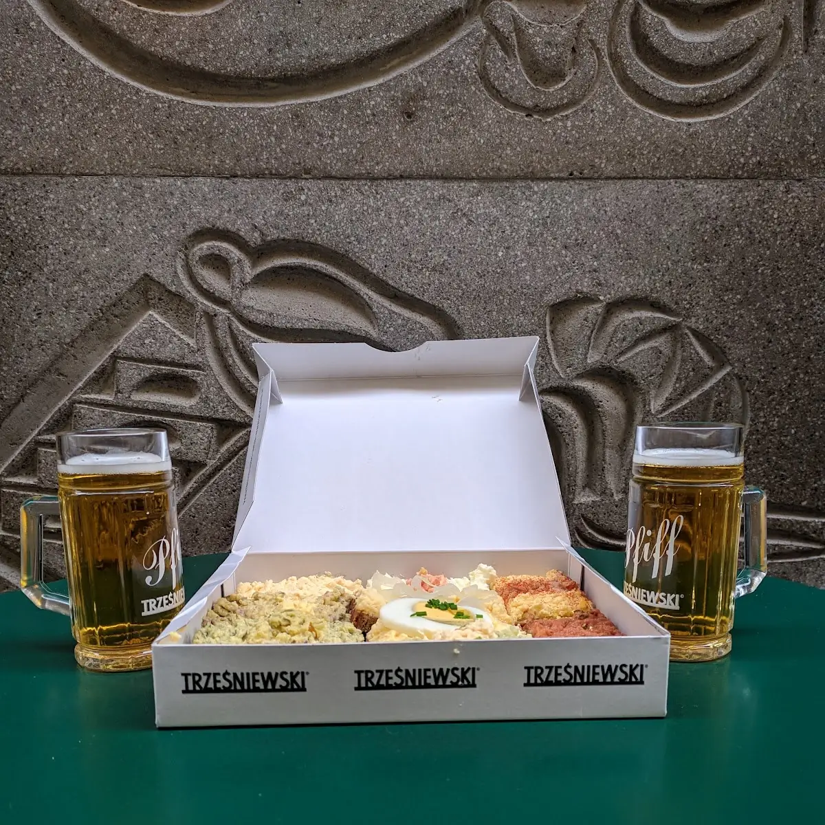 Mix of Snacks with Beer