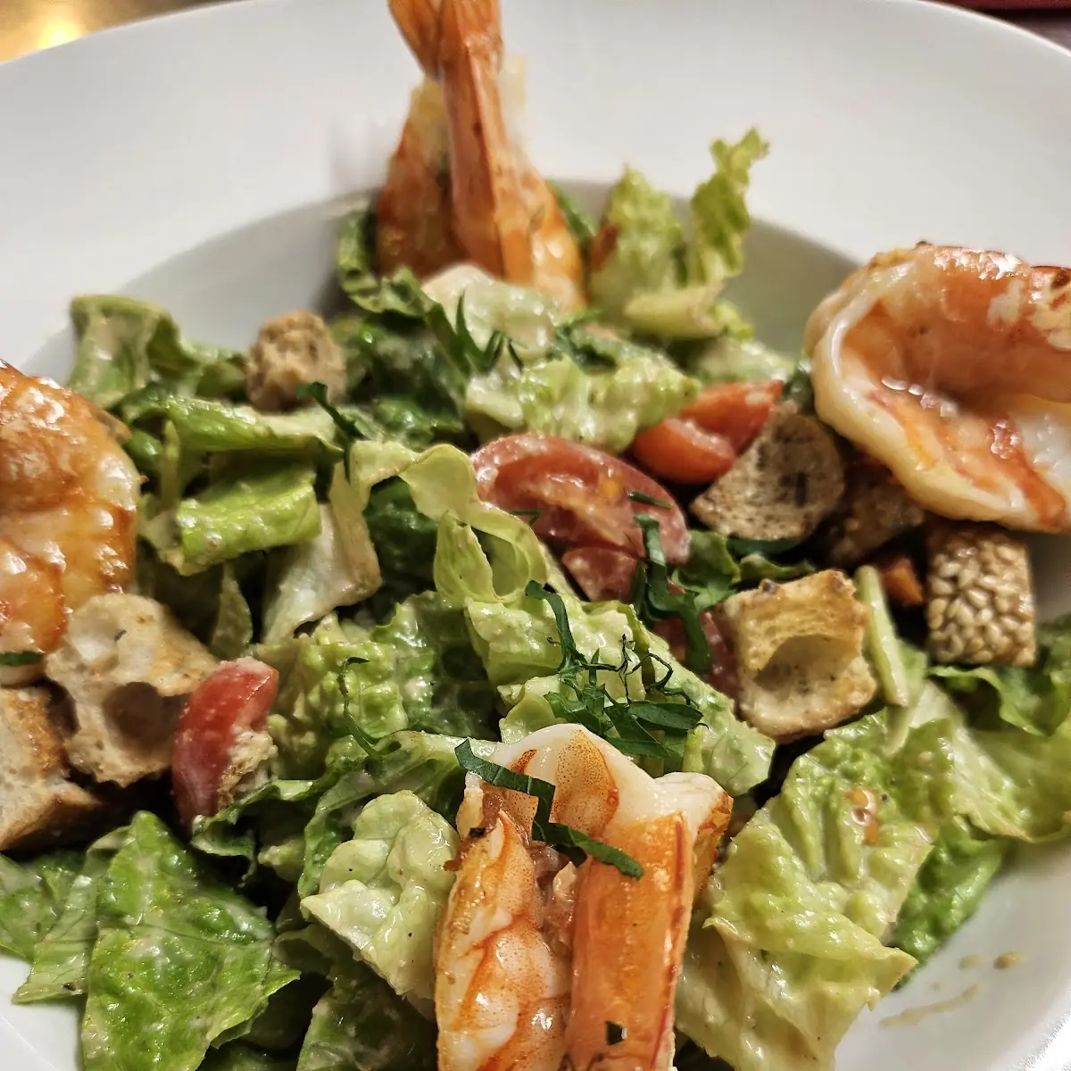 Cesar Salat Mit Riesengarnelen