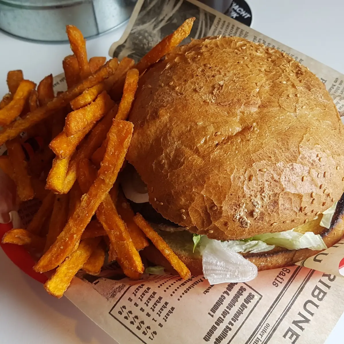 Burger Mit Süßkartoffelpommes