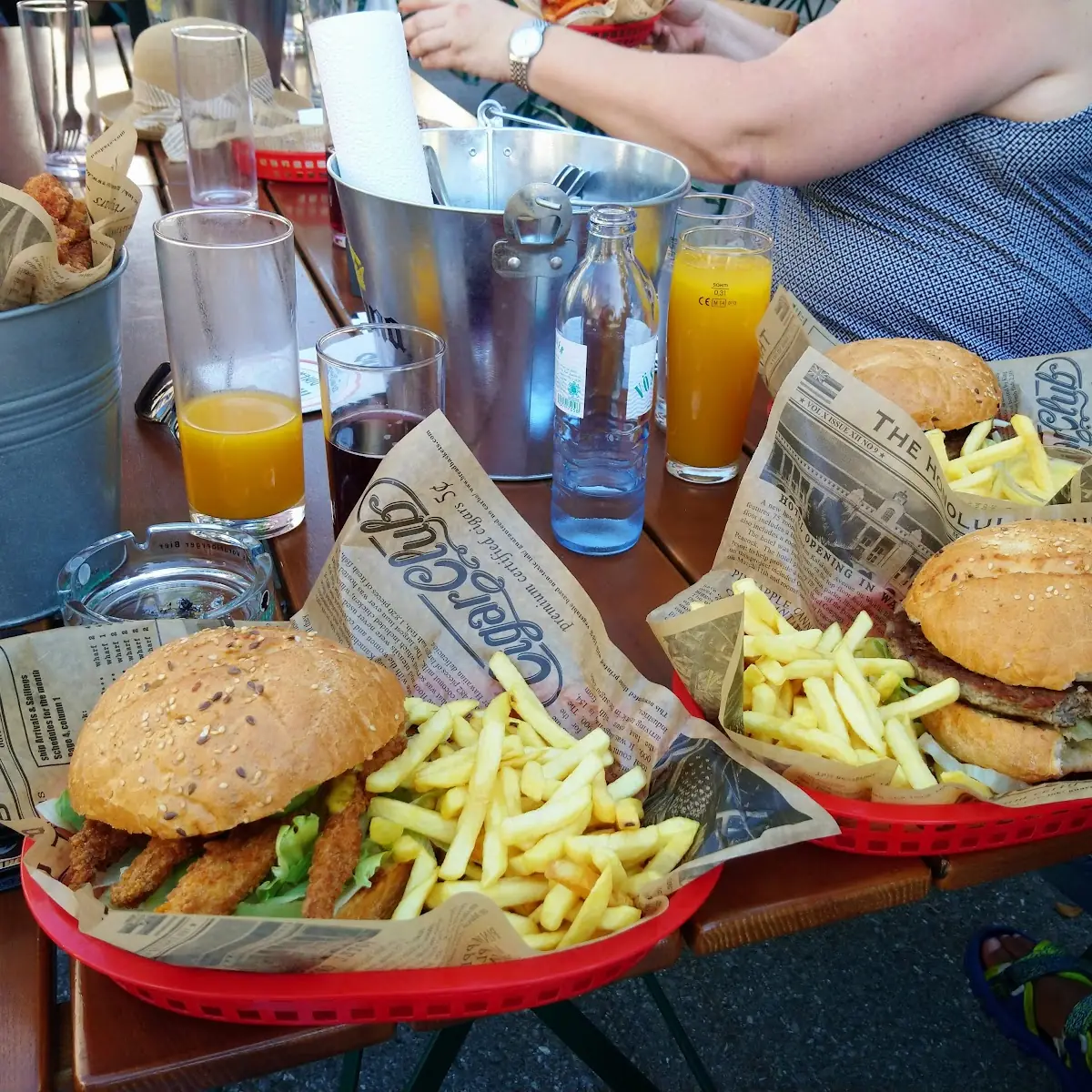 Chicken Stripes Burger Beef Burger