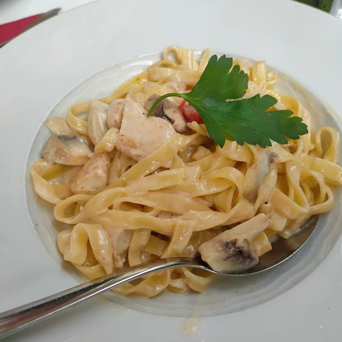 Pasta with Mushrooms and Chicken