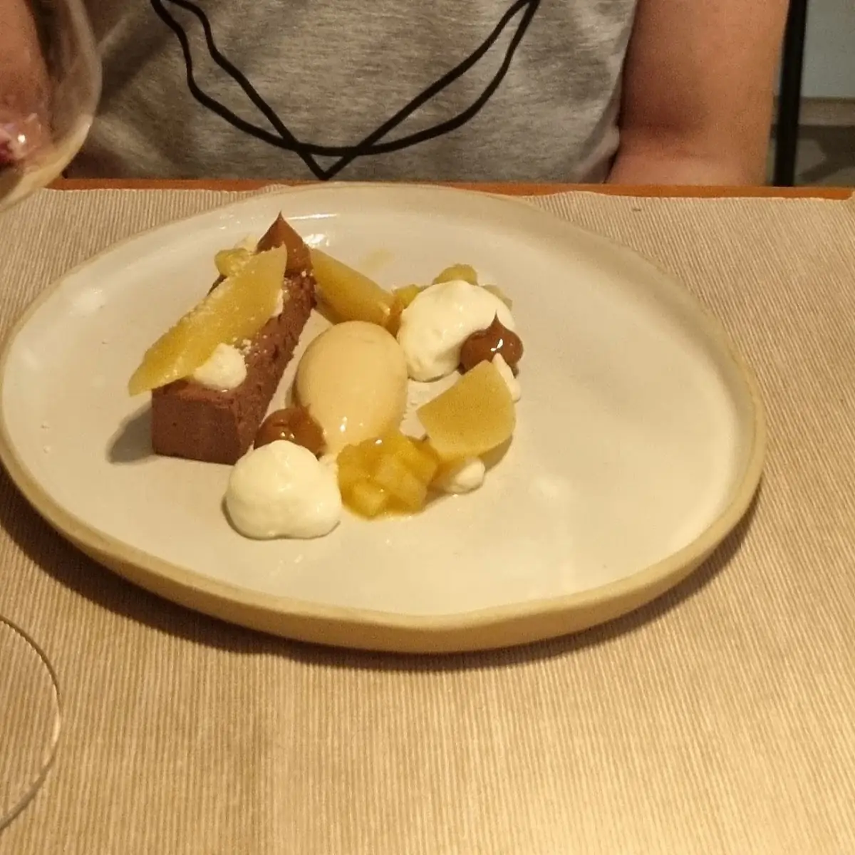 Dessert Pear Choco Cake Nut Butter Cream