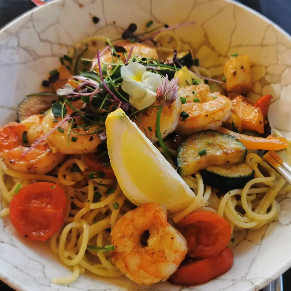 Knoblauch Spaghetti Mit Garnelen