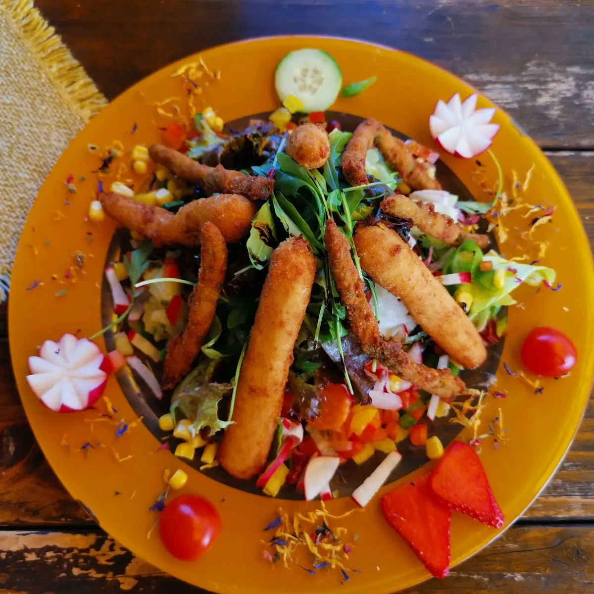 Gebackener Spargel Salatteller