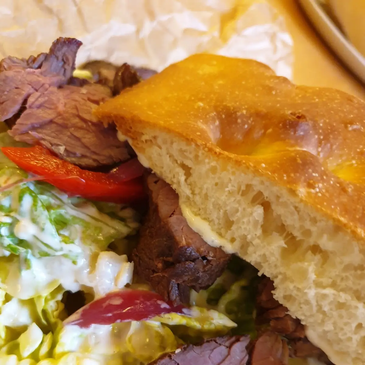 Focaccia Mit Rindersteak
