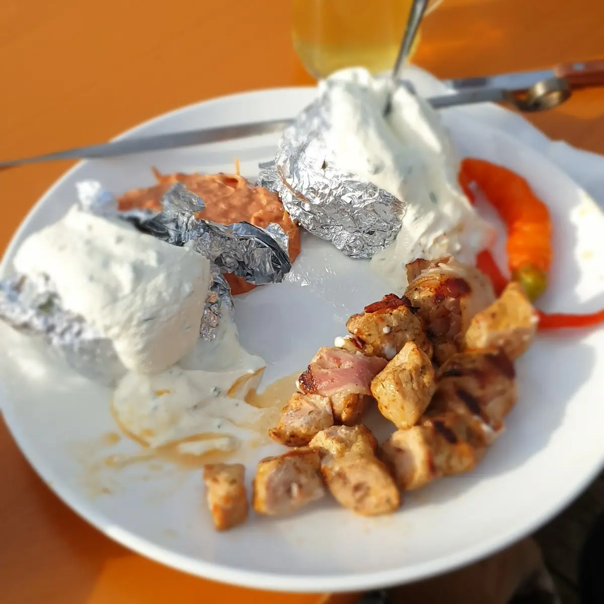 Grillspiess Mit Ofenkartoffel