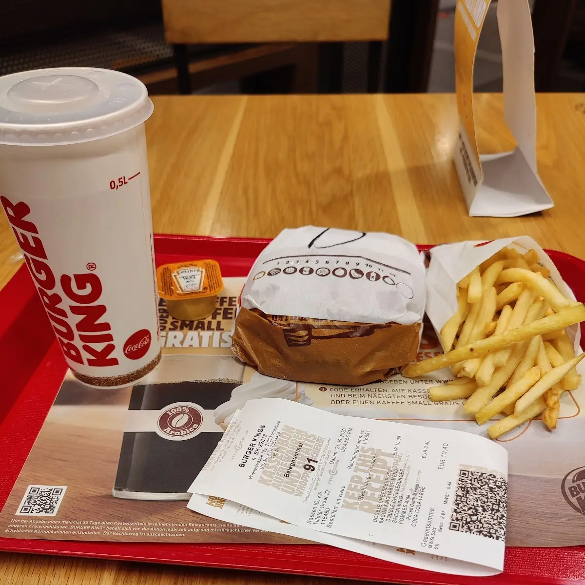 Double Cheese Bacon King Menue