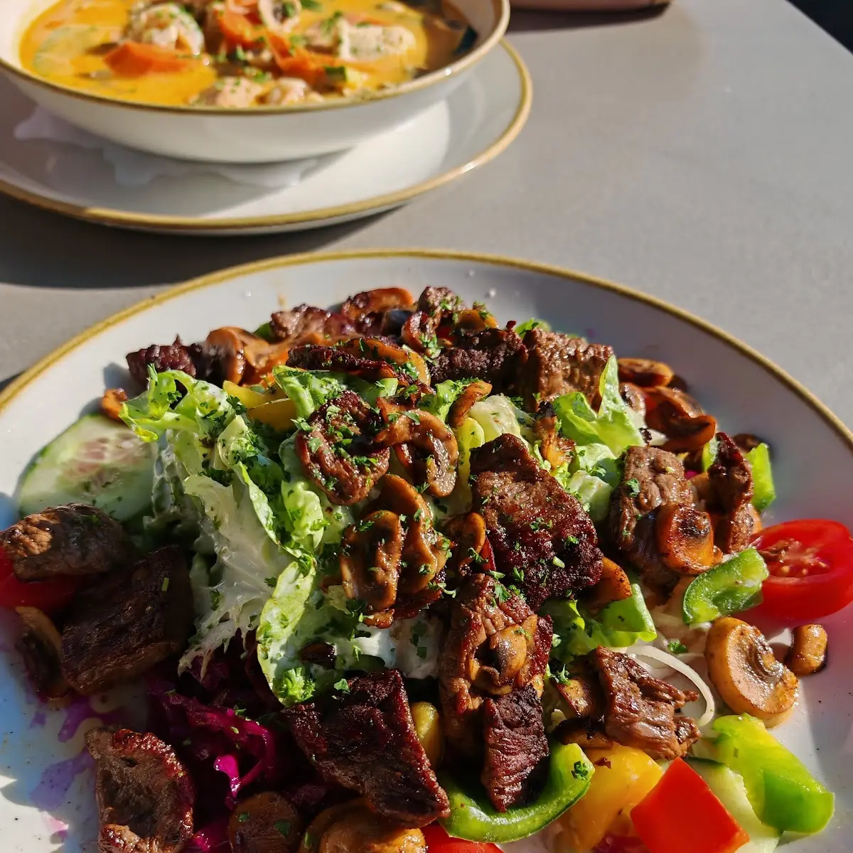 Salat Mit Rindersteak Streifen