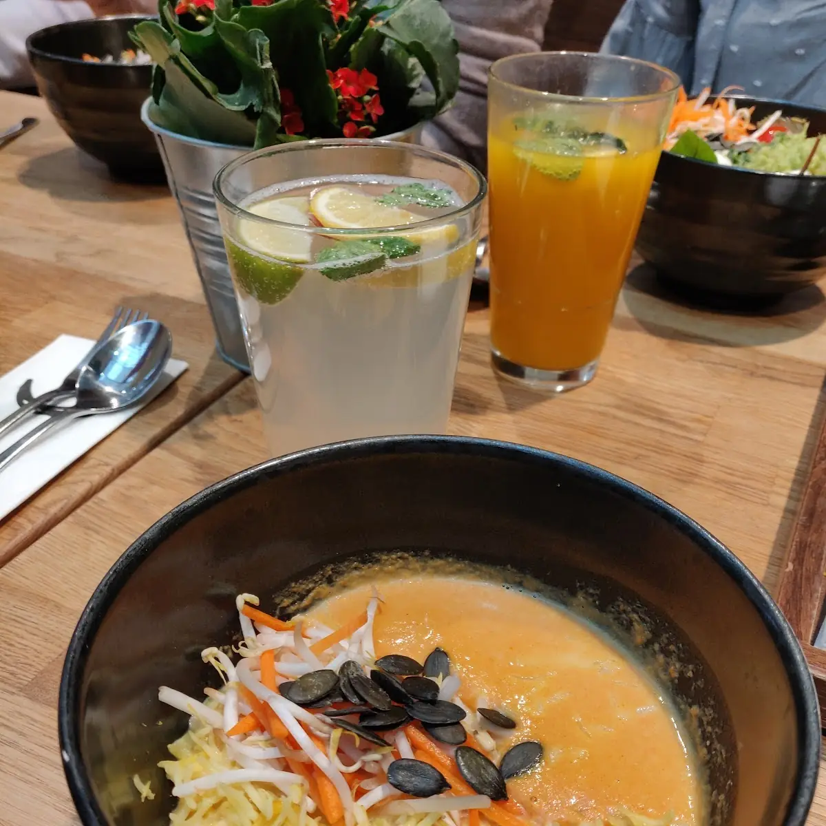 Carrot Ginger Soup with Coconut Rice