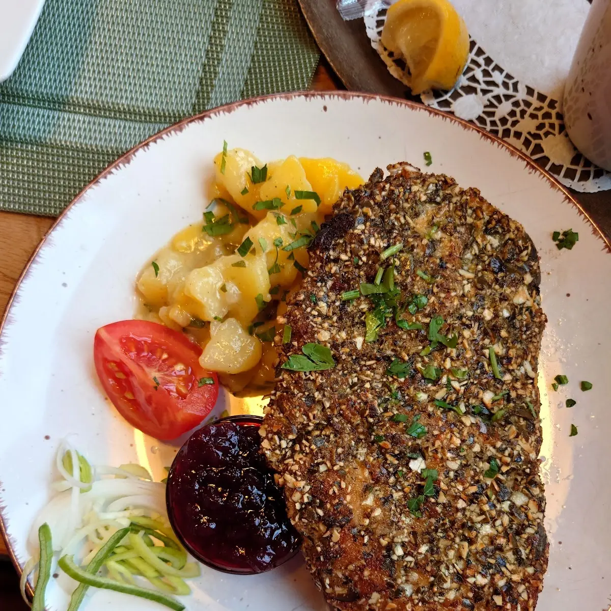 Schnitzel Mit Kübiskernpanade