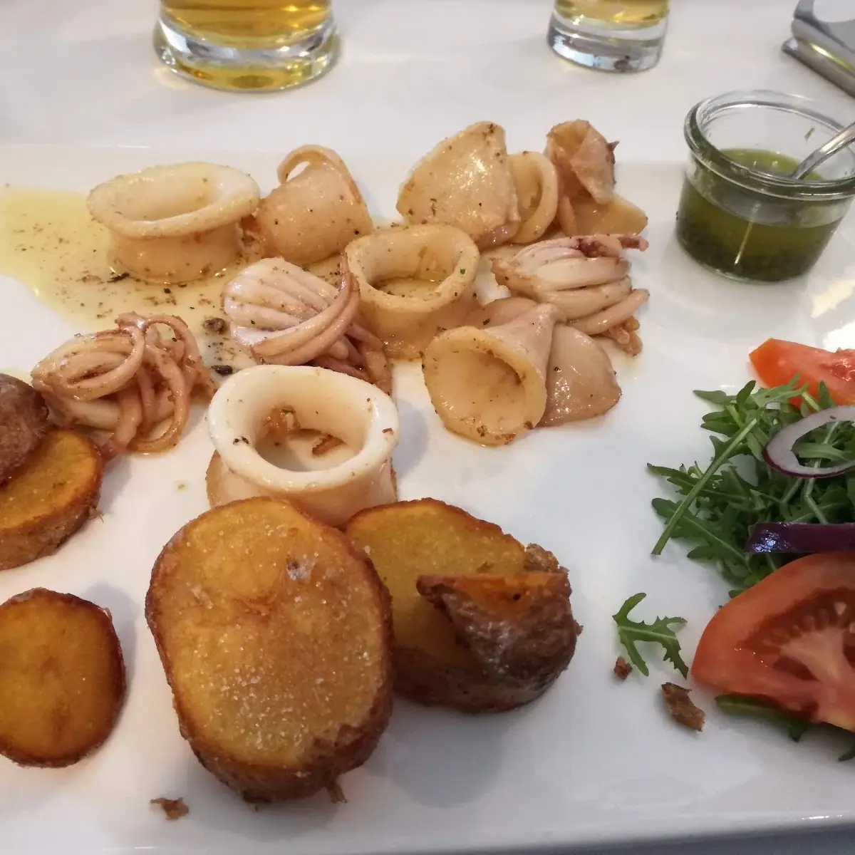 Gegrillte Calamari Mit Bratkartoffeln