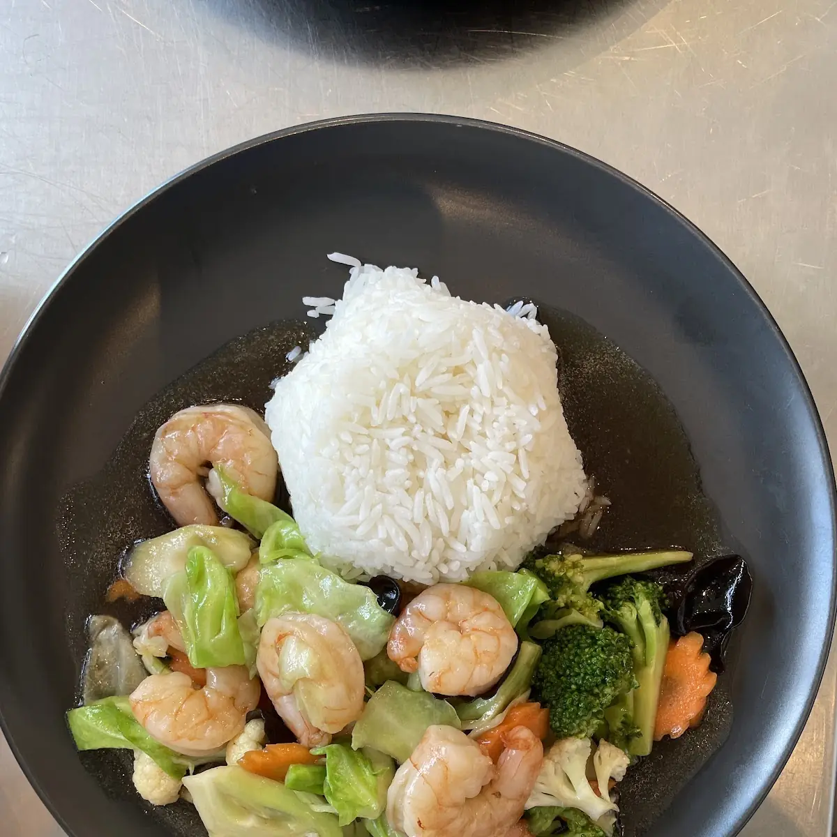 Pad Pak Garnelen Mit Reis