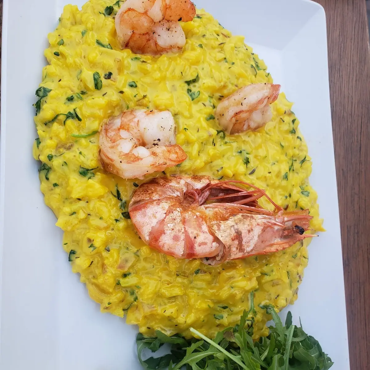 Safranrisotto Mit Garnelen