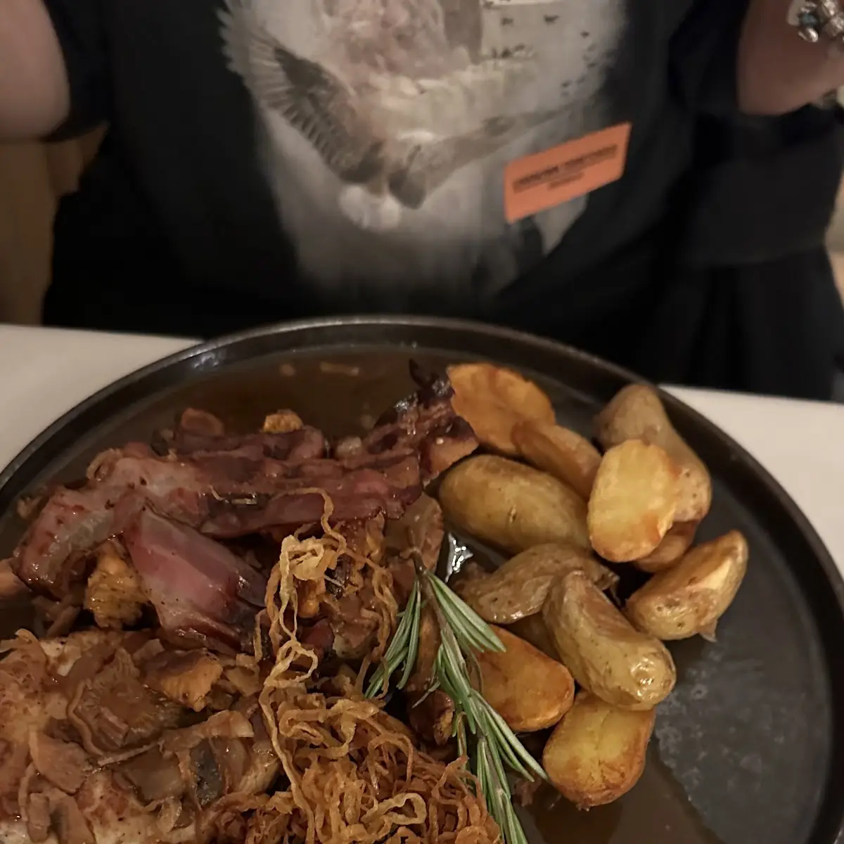 Mushrooms and Bacon and Onion