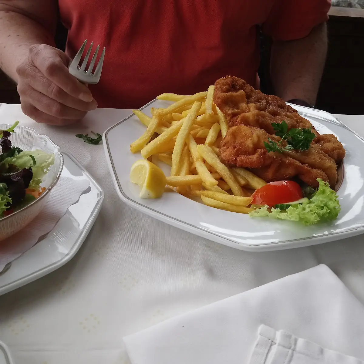 Wiener Schnitzel Mit Pommes Und Salat