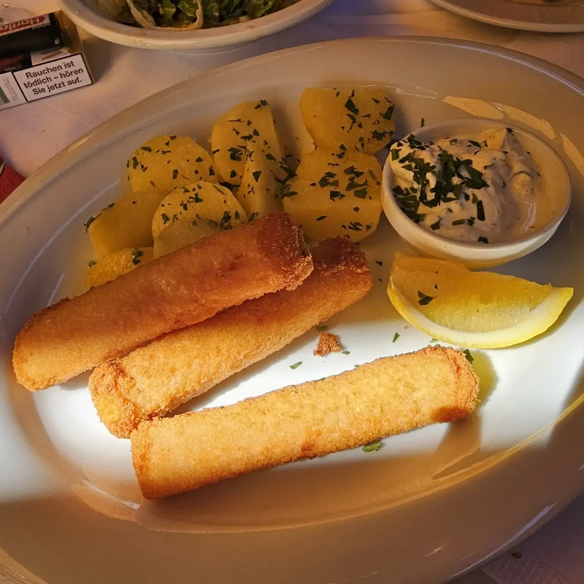 Schinken Käse Röllchen Mit Salat