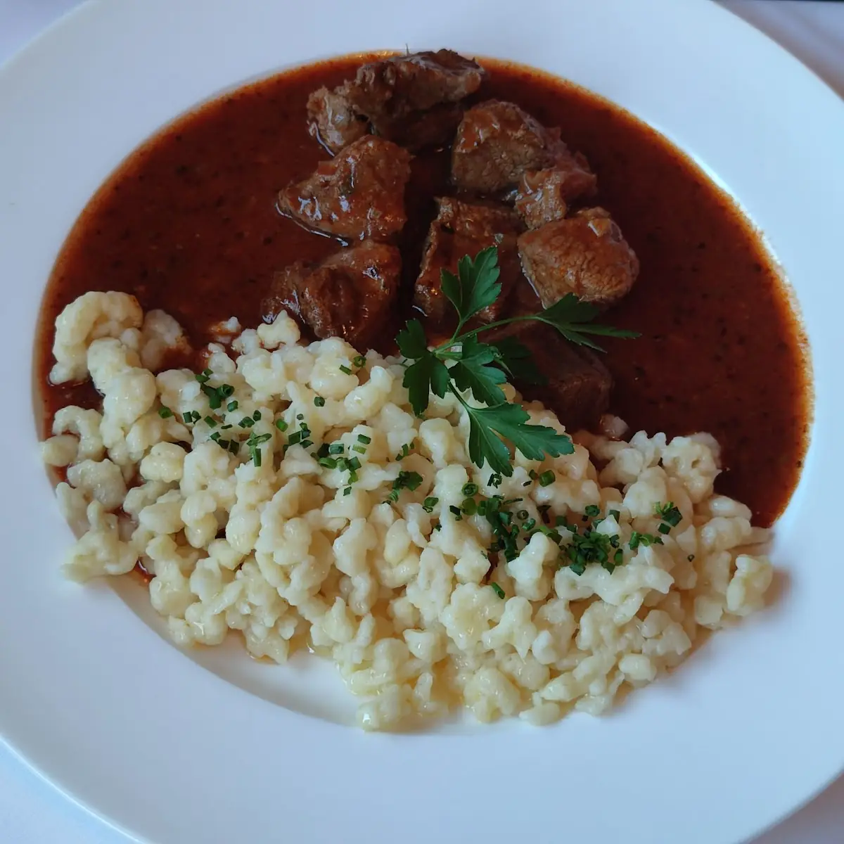 Gedünsteter Zwiebelrostbraten