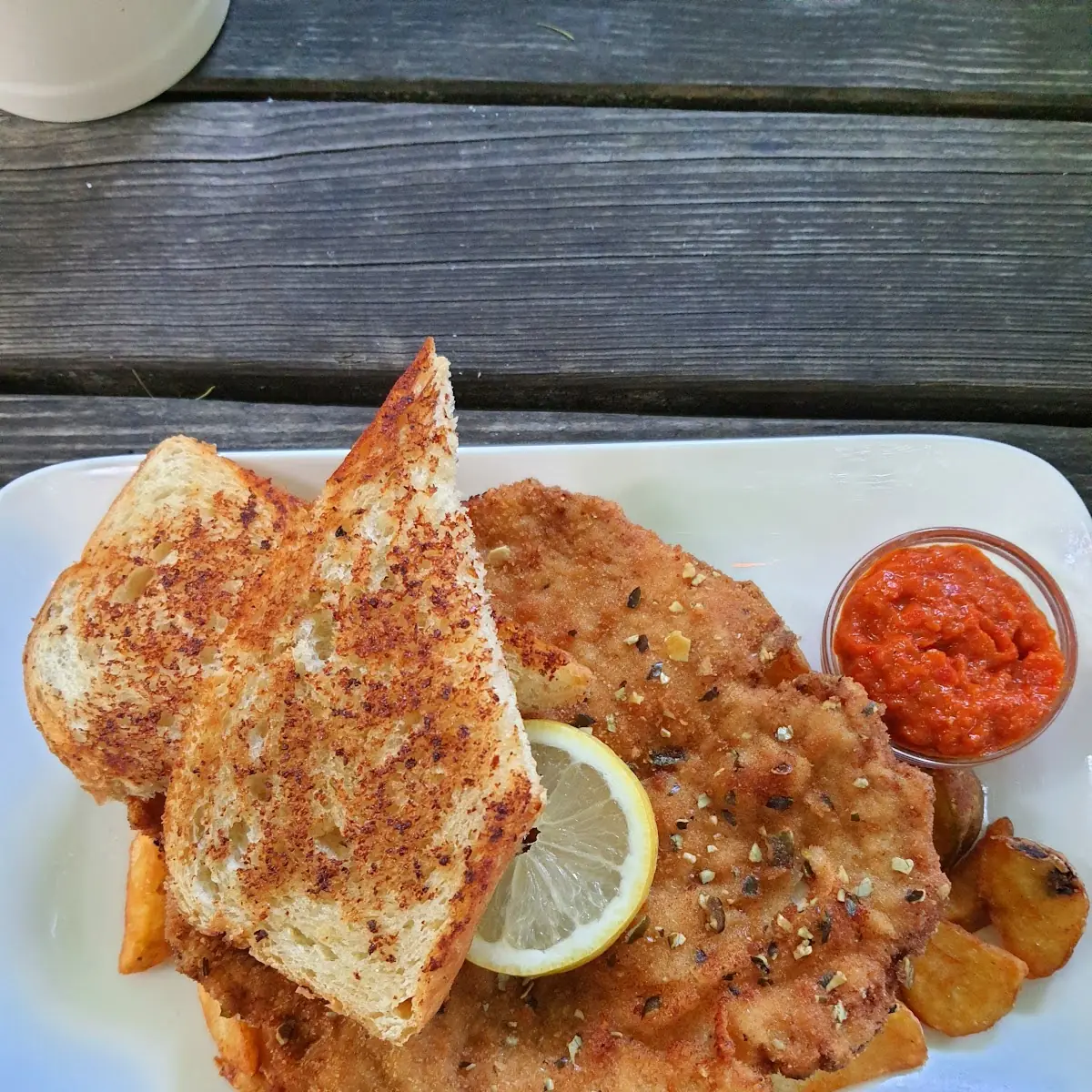 Schnitzel Bausatz Mit Kürbiskern Panade Knoblauchbrot Und Aivar