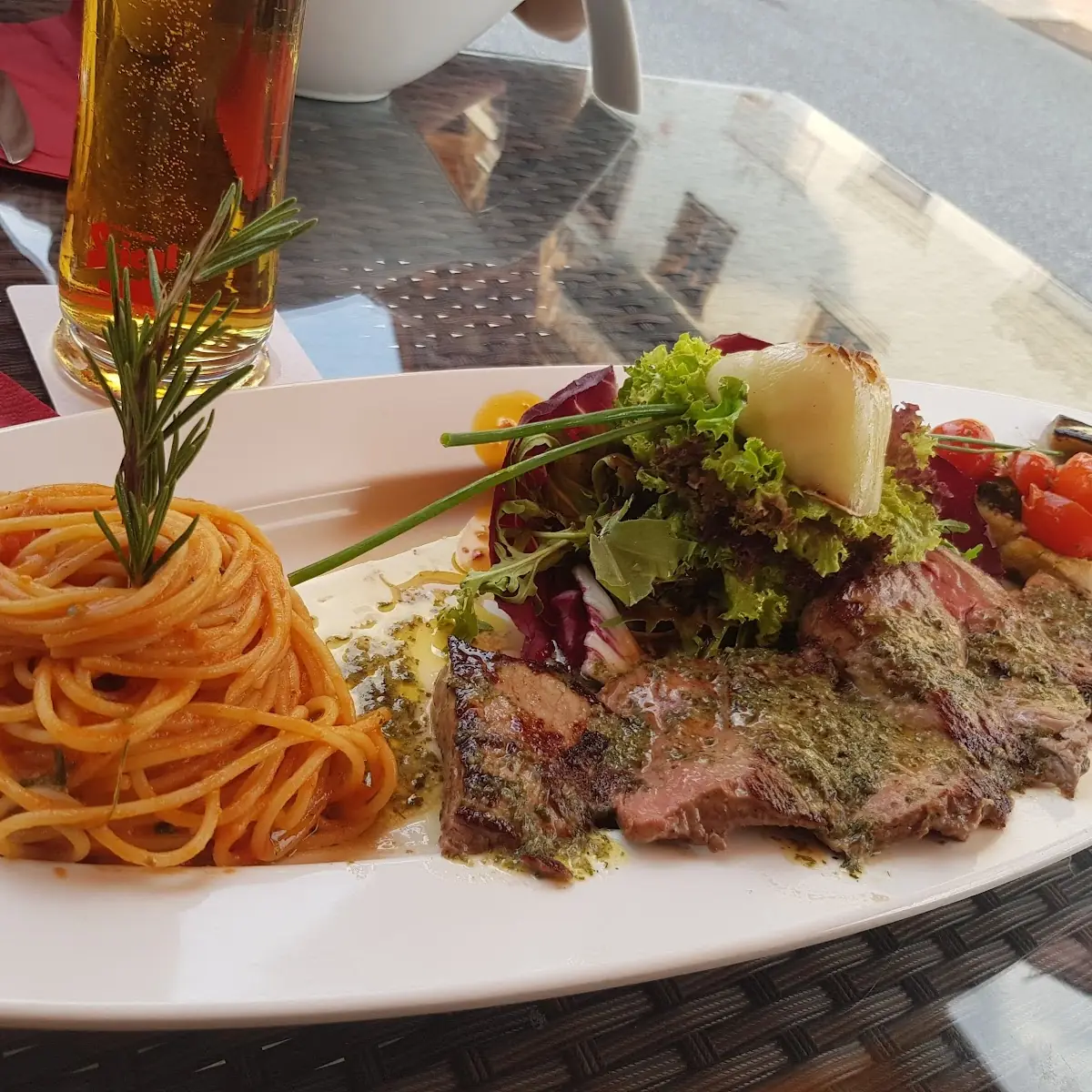 Steak Mit Nudeln