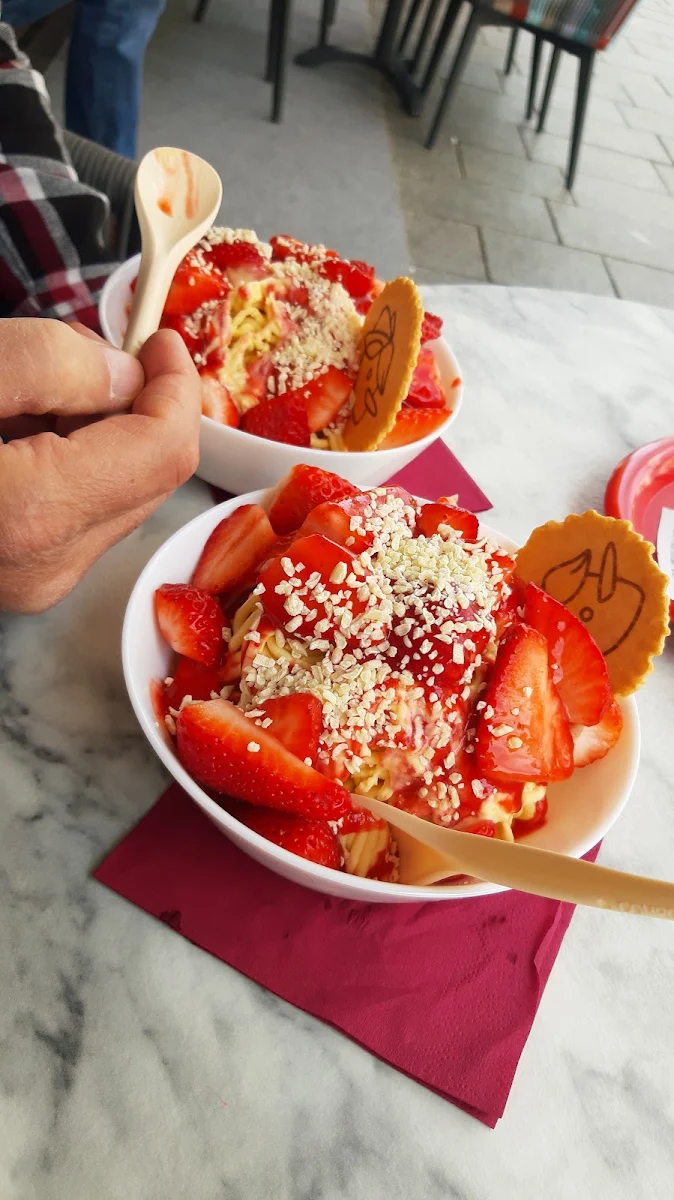 Spagettieis Mit Erdbeeren