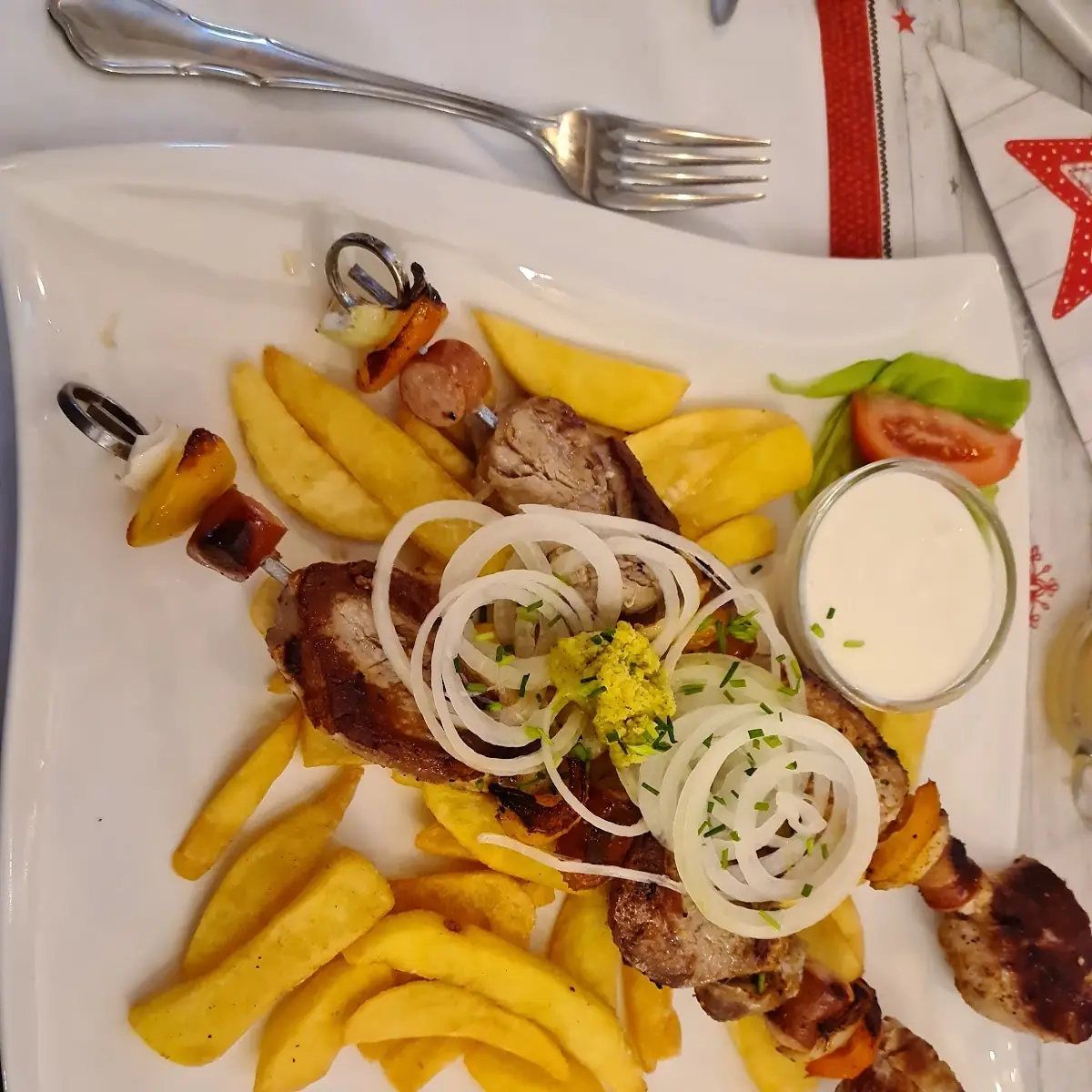 Spieß Mit Pommes