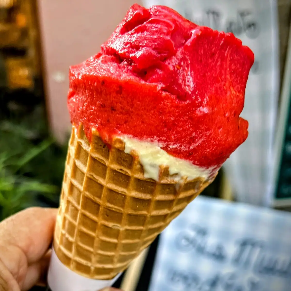 Herrliches Himbeer Vanile Eis