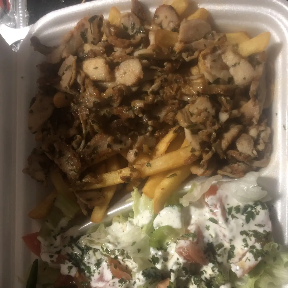 Kebab Teller Huhn Mit Pommes