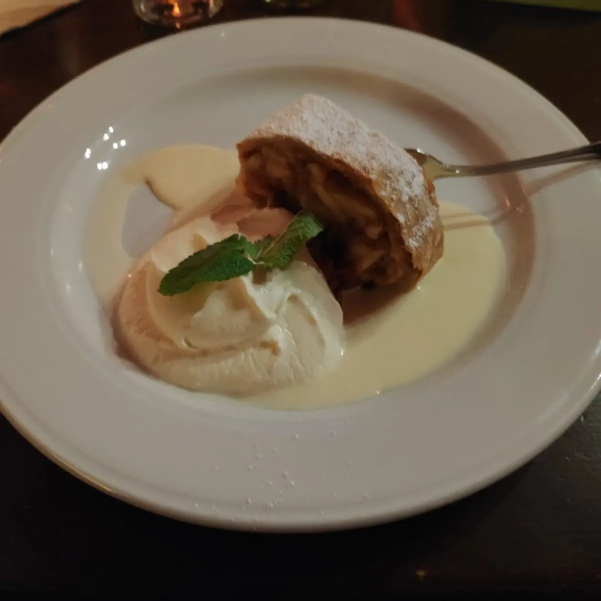 Apple Strudel With Vanilla Sauce