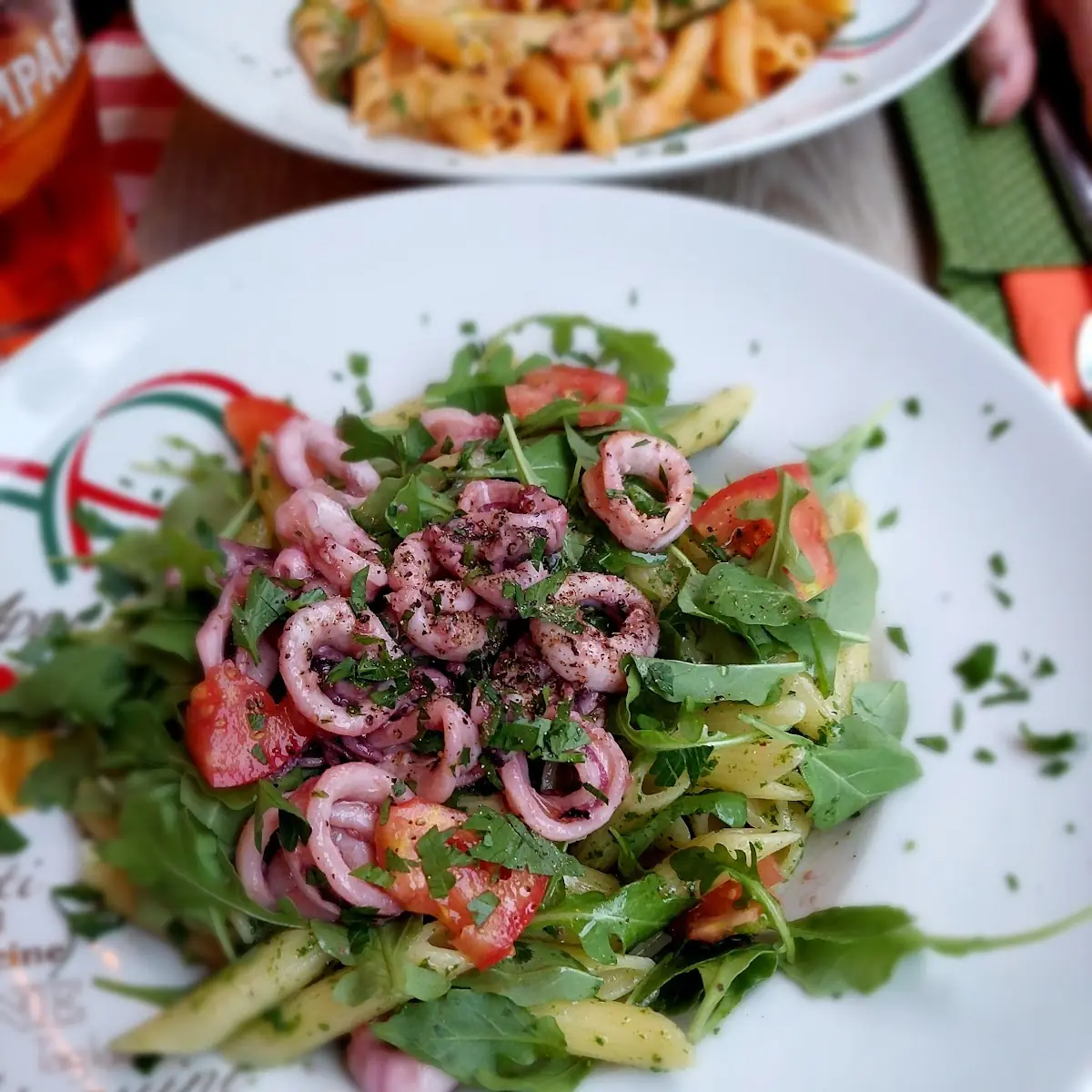 Pasta Al Pesto Di Rucola E Calamari