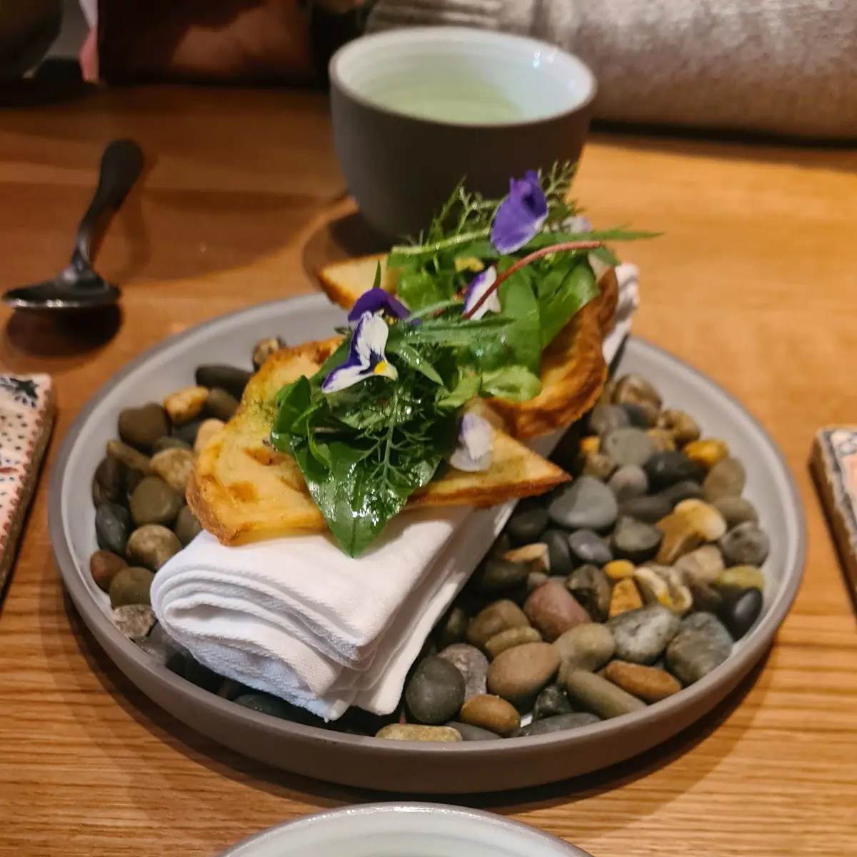 Tapioka-waffel Erbse Pefferminze Sauerkraut