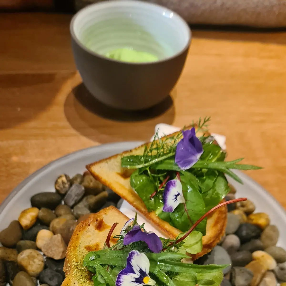 Tapioka Waffel Erbse Pfefferminze Sauerkraut